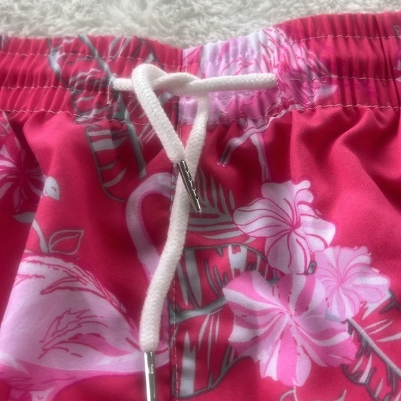 J. Ver Men’s Pink Flamingo Swim Trunks Shorts Tropical Floral XL Elastic Waist - Picture 5 of 12